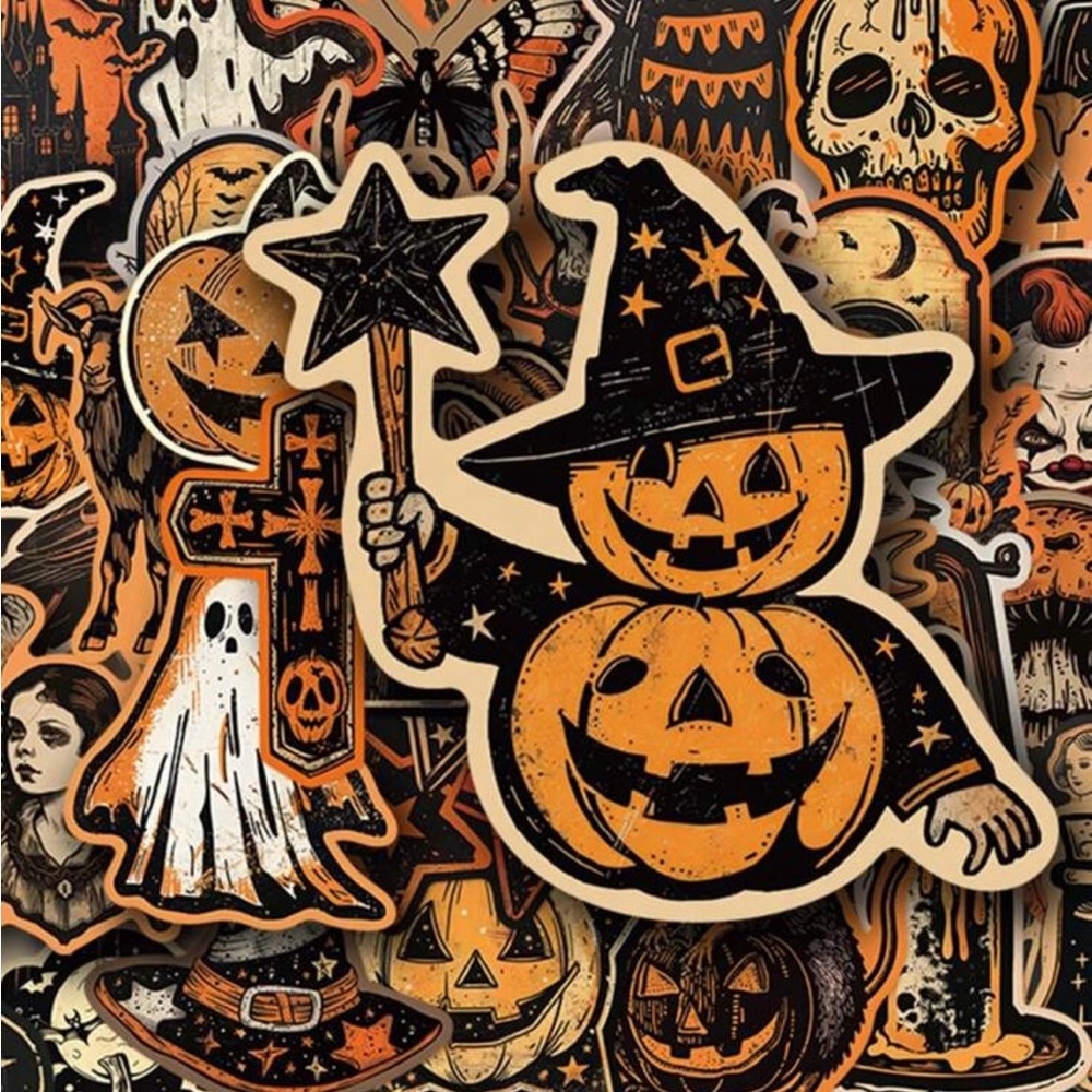 50 Retro Halloween Sticker Pack